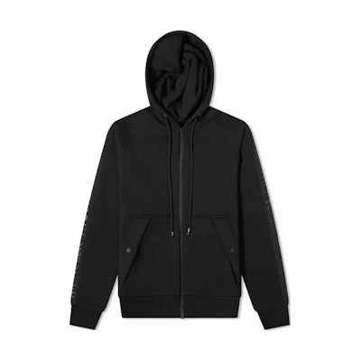 Moncler FW22 Black Hoodie with Brand Logo Print 8G00010-899FL-999