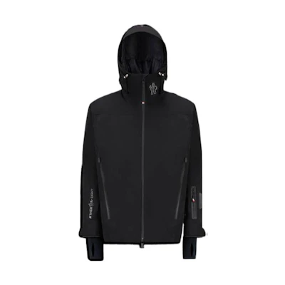 Moncler FW22 Black Letter Print Long-Sleeve Hooded Jacket H20971A00007549SU999