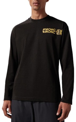 Moncler FW22 Black Long-Sleeve Crewneck T-Shirt with Logo Print H20978D000048390T999 Lookbook Moncler FW22 Black Long-Sleeve Crewneck T-Shirt with Logo Print H20978D000048390T999