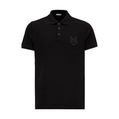 Moncler FW22 Black Short-Sleeve Polo Shirt with Logo H20918A0001584556999