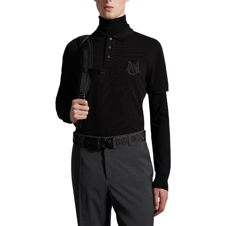 Moncler FW22 Black Short-Sleeve Polo Shirt with Logo H20918A0001584556999 圖 3