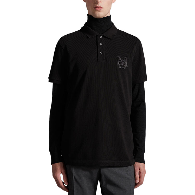 Moncler FW22 Black Short-Sleeve Polo Shirt with Logo H20918A0001584556999 圖 4