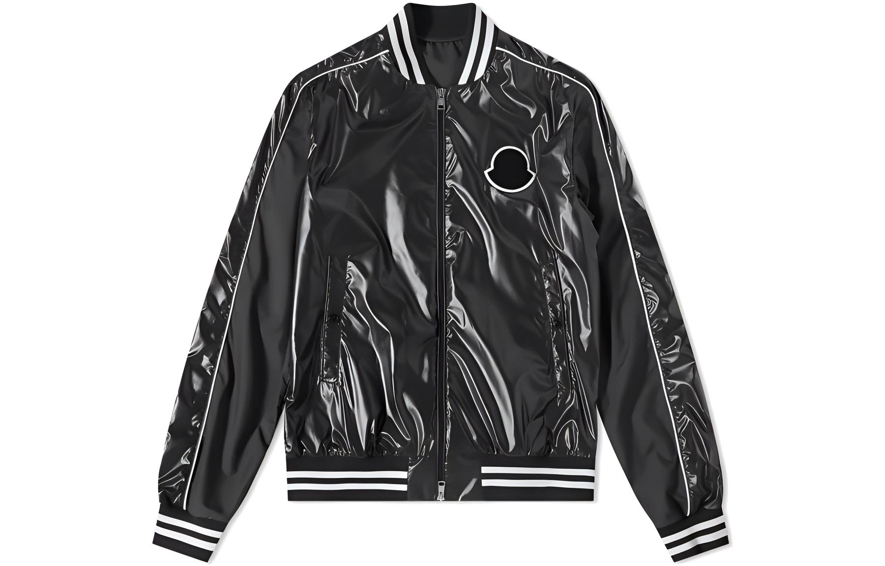 Moncler FW22 Black Solid Patch Long-Sleeve Jacket H10911A001375960D999