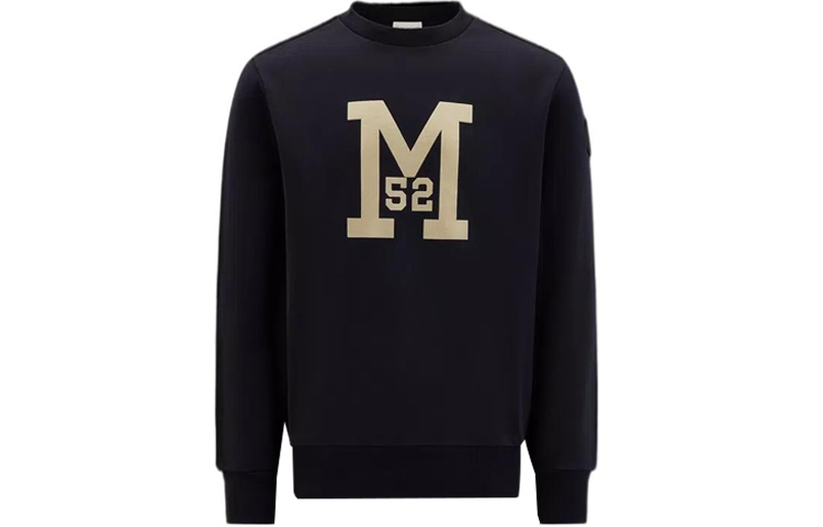 Moncler FW22 Black Sweatshirt with Logo Applique H20918G00049809KR778