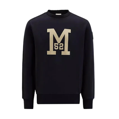 Moncler FW22 Black Sweatshirt with Logo Applique H20918G00049809KR778