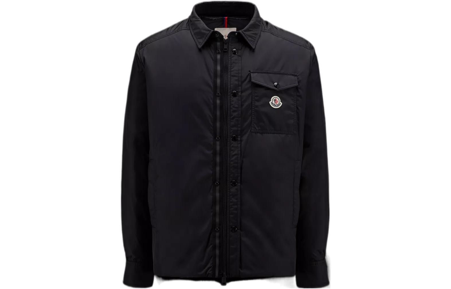 Moncler FW22 Black Waterproof Jacket with Logo and Two-Way Zipper H20911A0012168352999