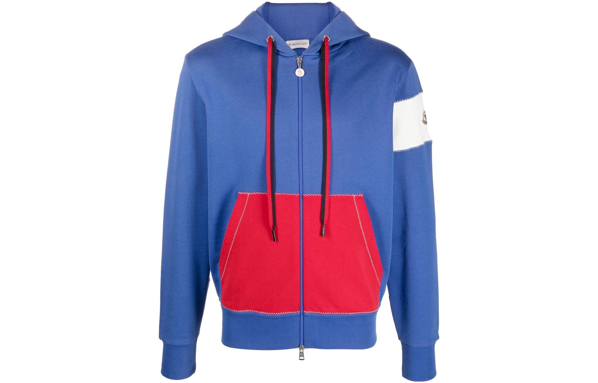 Moncler FW22 Blue Colorblock Drawstring Zip Hoodie Jacket H10918G00044809KR771 圖 2