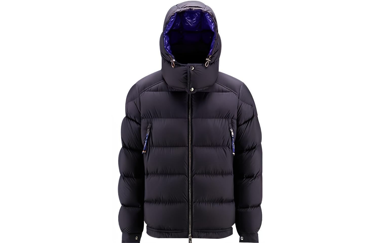 Moncler FW22 Blue Solid Color Zip-Up Hooded Down Jacket Unisex. H20911A00146549SK779