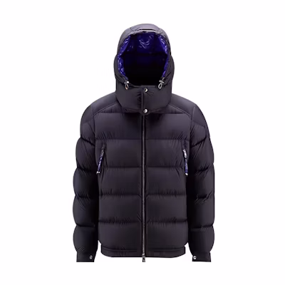 Moncler FW22 Blue Solid Color Zip-Up Hooded Down Jacket Unisex. H20911A00146549SK779