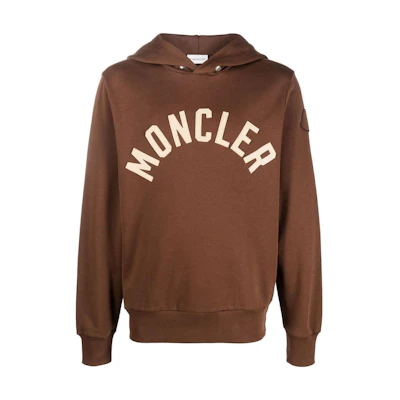 Moncler FW22 Brown Logo Print Long Sleeve Hoodie H20918G00050809KR299