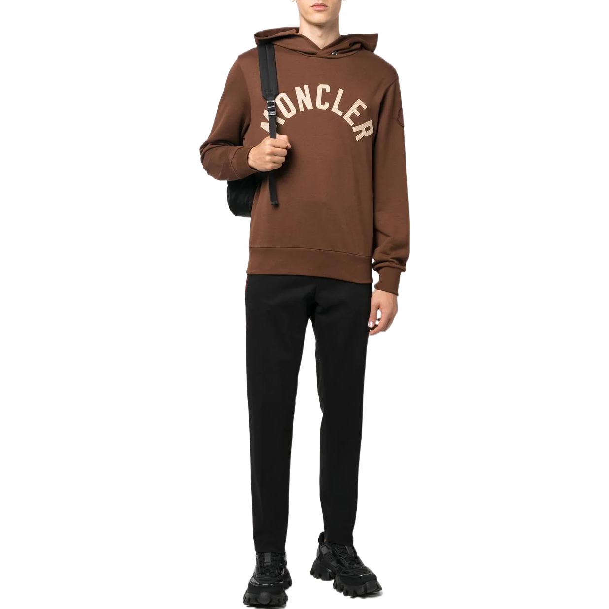 Moncler FW22 Brown Logo Print Long Sleeve Hoodie H20918G00050809KR299 圖 3