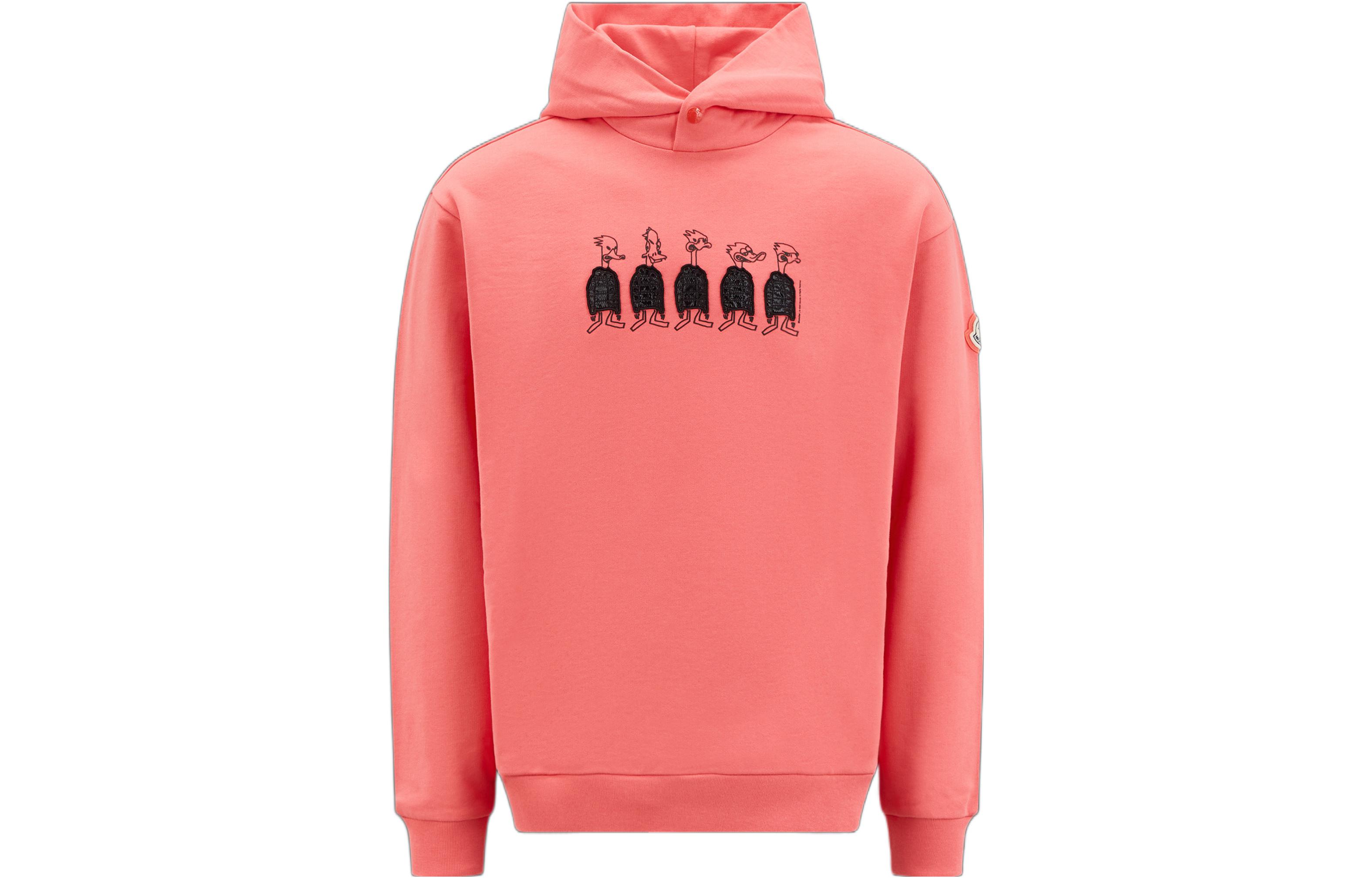 Moncler FW22 Cartoon Graphic Hoodie Orange Red Pullover H20918G00038809KR447