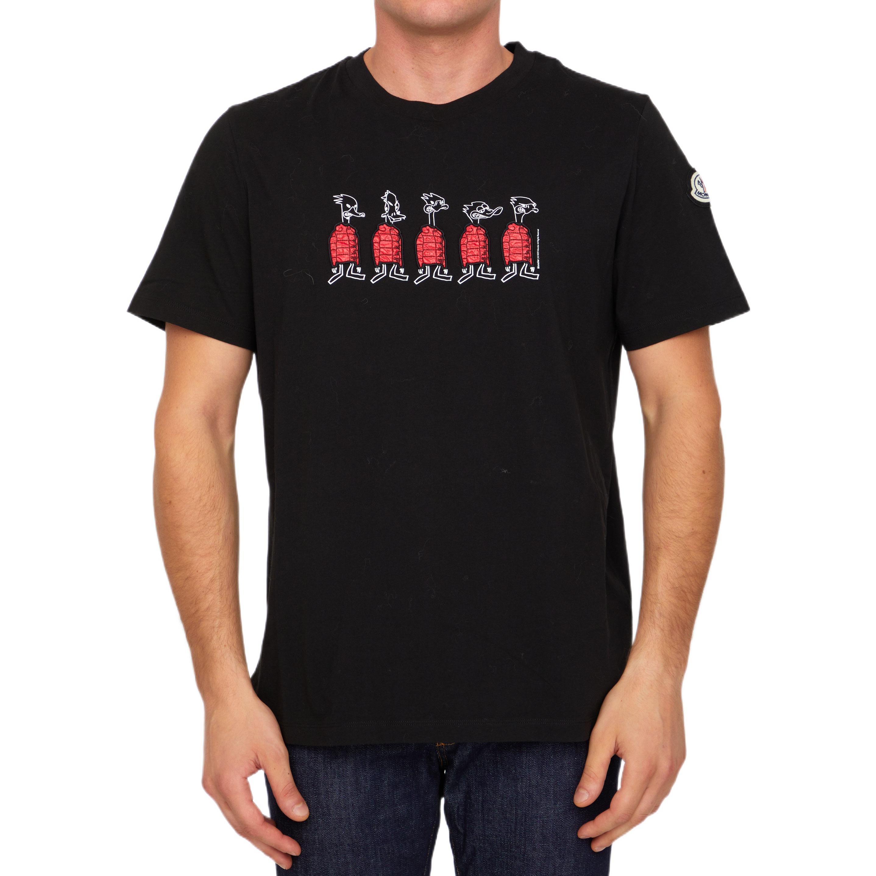 Moncler FW22 Cartoon Graphic Print Crew Neck Short Sleeve T-Shirt Black 8C00029829H8999 圖 4