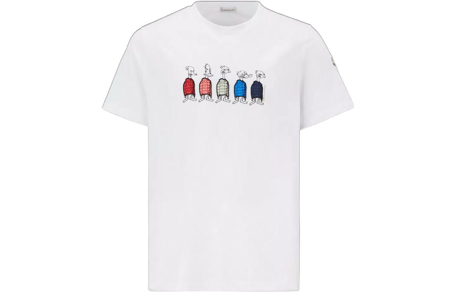 Moncler FW22 Cartoon Graphic Print Crewneck Short Sleeve Tee White H20918C00029829H8001