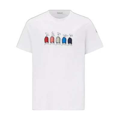 Moncler FW22 Cartoon Graphic Print Crewneck Short Sleeve Tee White H20918C00029829H8001