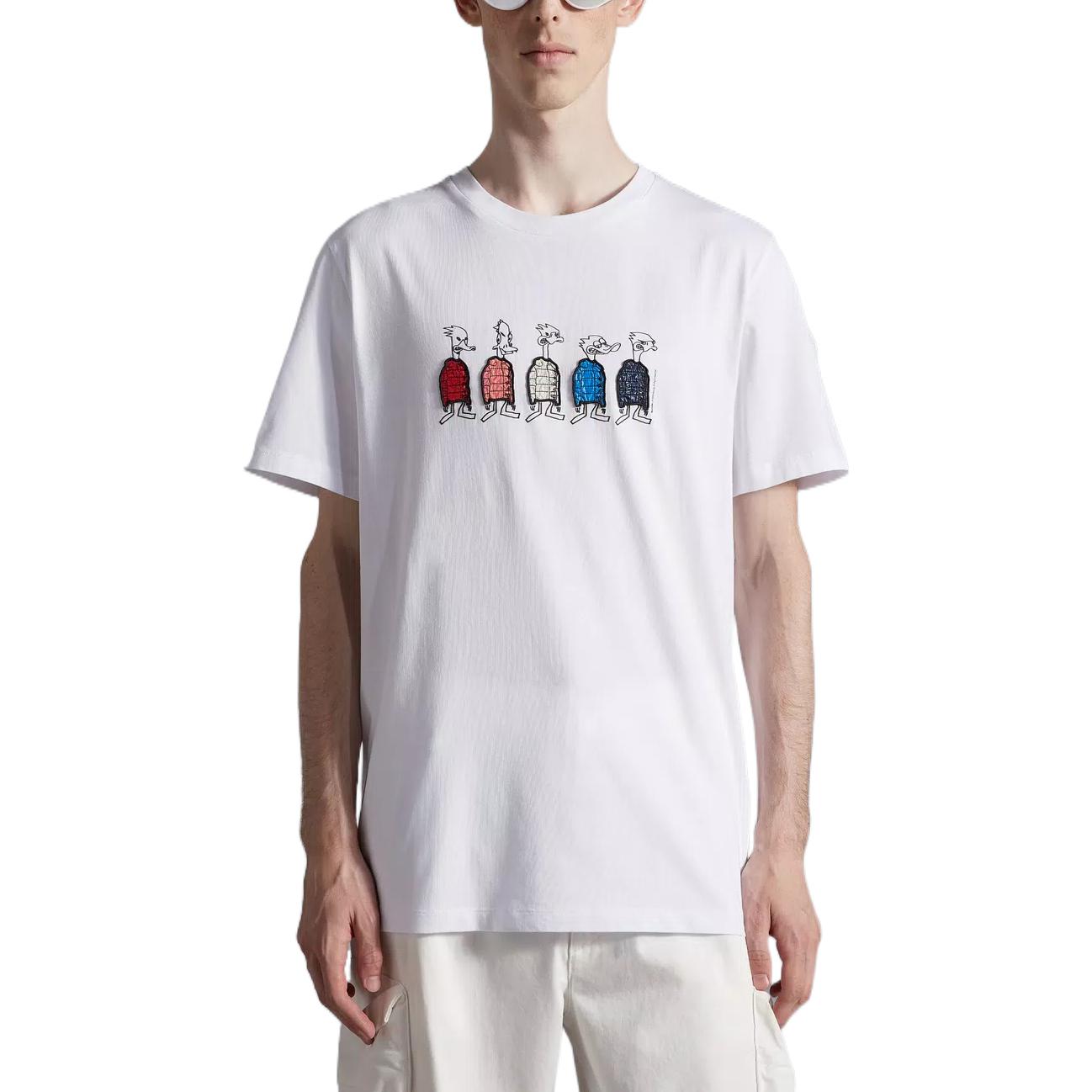 Lookbook 盟可睐2022秋冬卡通图案印花白色短袖T恤 H20918C00029829H8001