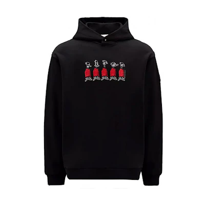 Moncler FW22 Cartoon Print Hoodie Black - Casual Loose Fit 8G00038809KR999