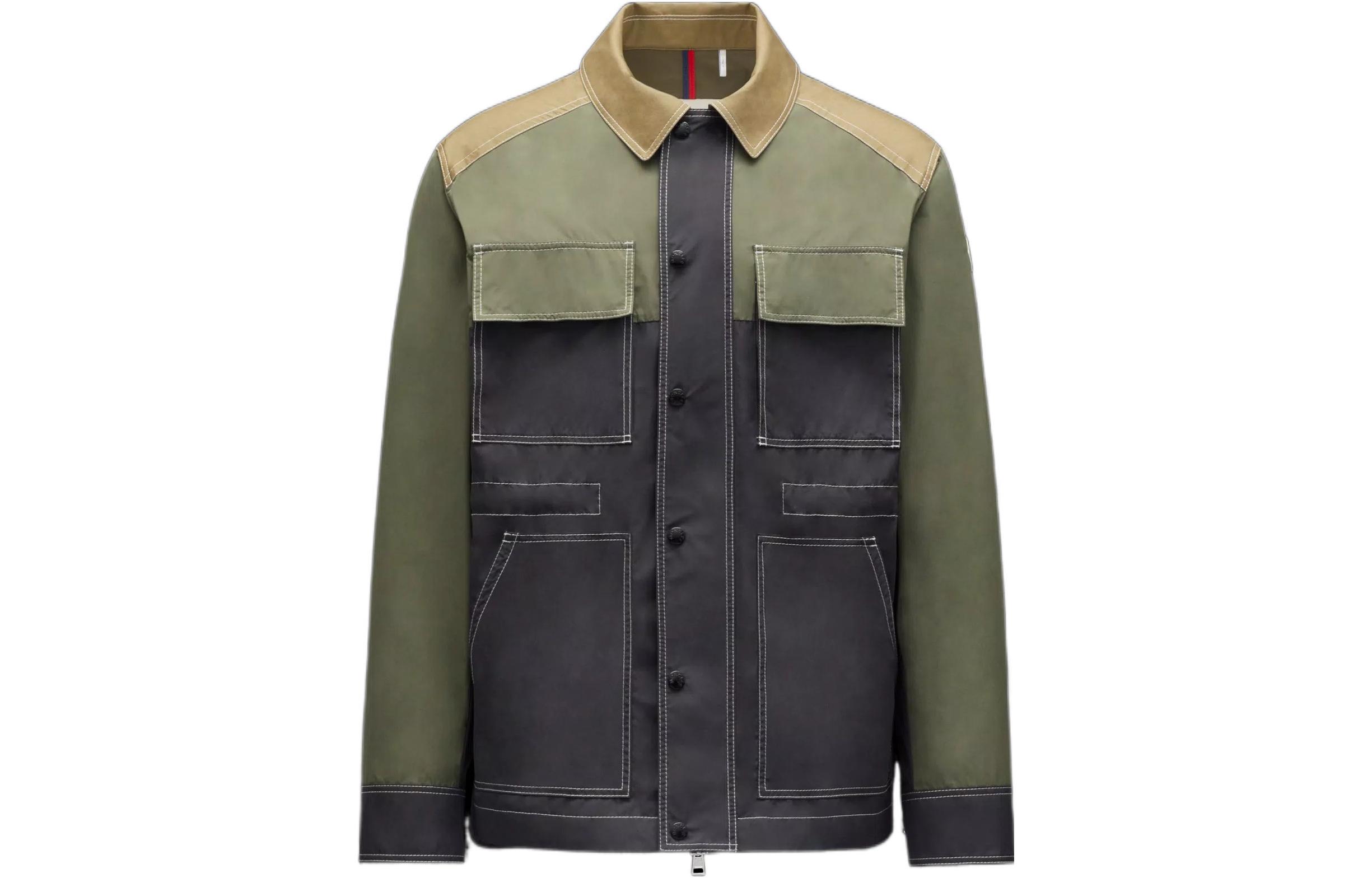 Moncler FW22 Color-Block Jacket Military Green H10911A0014754A91825