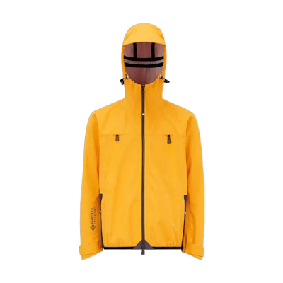 Moncler FW22 Color-Block Stripe Zip-Up Hooded Jacket Orange () H20971A00016595TX36E