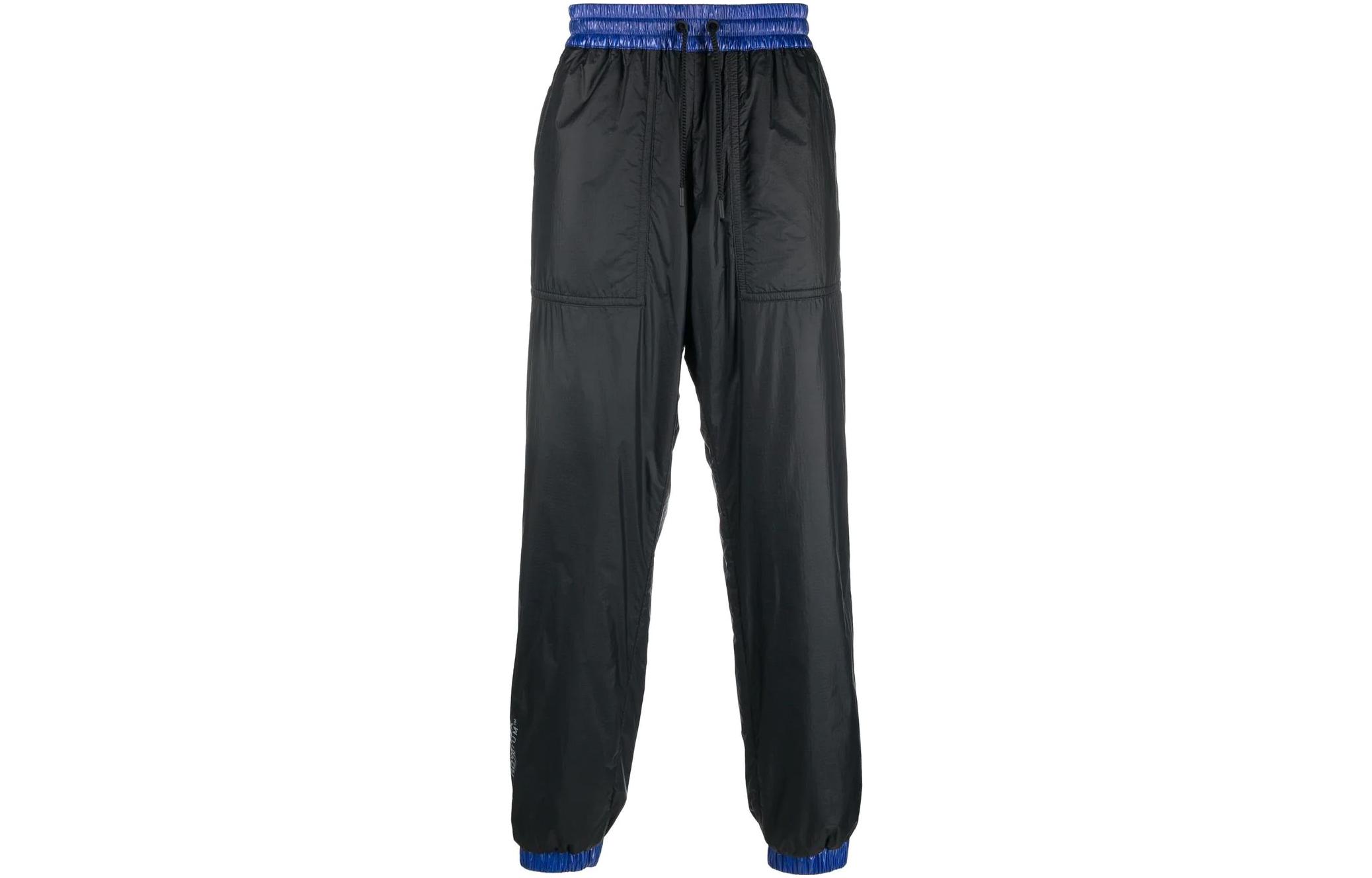 Order Moncler FW22 Colorblock Drawstring Waist Casual Pants Black Mens H20972A0000468953999