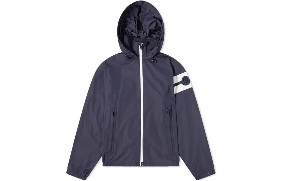 Moncler FW22 Colorblock Logo Patch Jacket - Dark Blue G20911A0008854A9174S