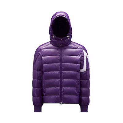 Moncler FW22 Corydale Unisex Purple Down Jacket with Hood and Zip Closure. H20911A001016895061C