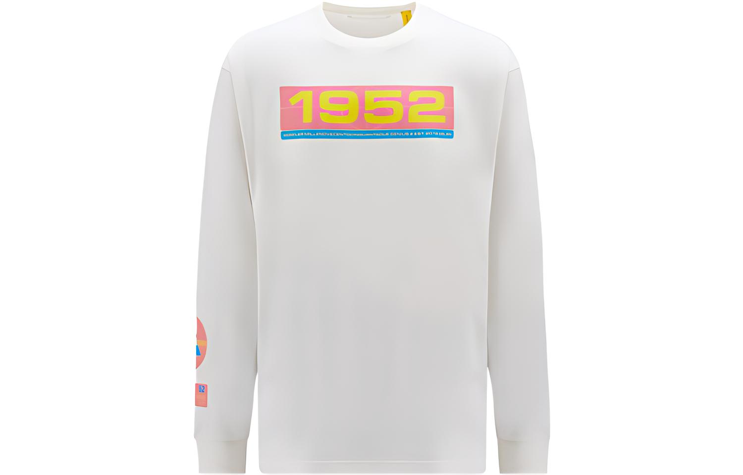 Moncler FW22 Digital Print Crewneck Long Sleeve Pullover Sweatshirt Men White H20928D00004M2326034