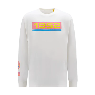 Moncler FW22 Digital Print Crewneck Long Sleeve Pullover Sweatshirt Men White H20928D00004M2326034