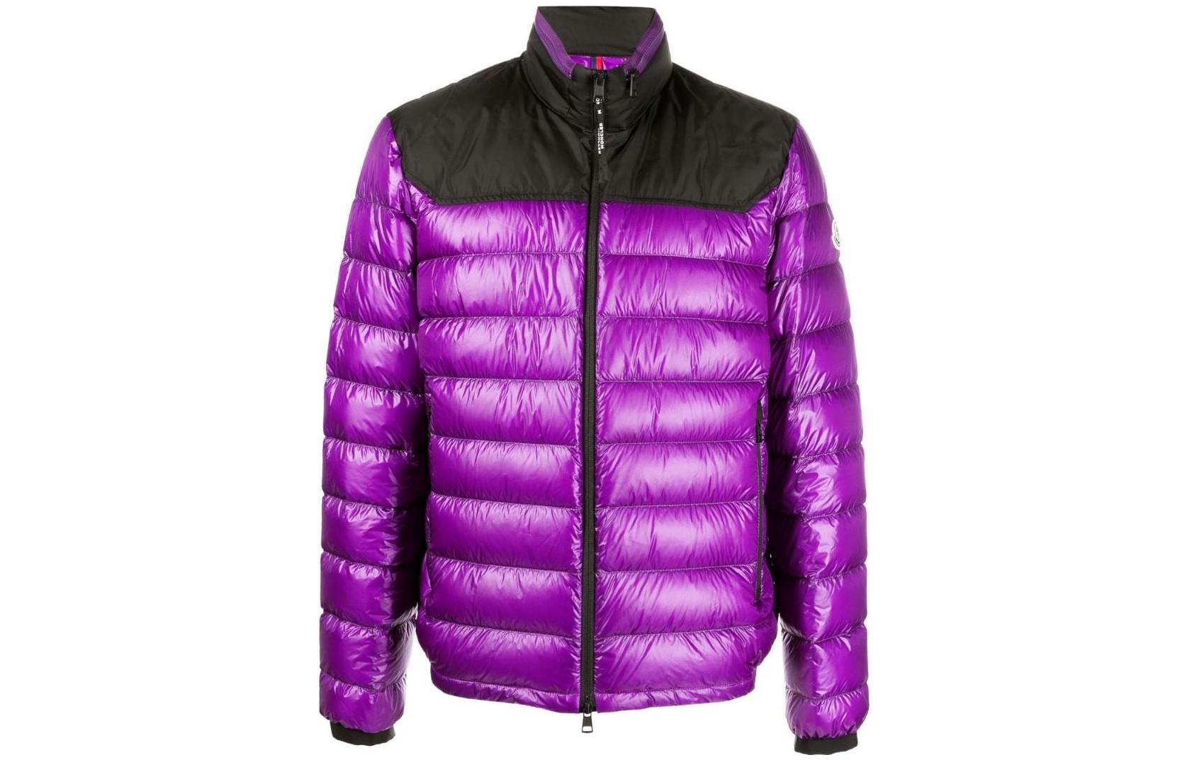 Moncler FW22 Glossy Panel Down Jacket Purple  Long Sleeve H10911A00022M159165A