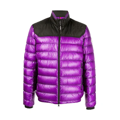 Moncler FW22 Glossy Panel Down Jacket Purple Long Sleeve H10911A00022M159165A