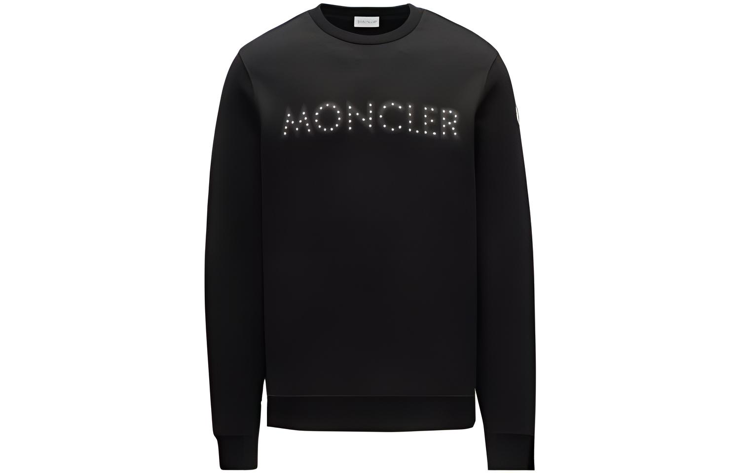 Moncler FW22 Letter Logo Crewneck Sweatshirt  Black H10918G00013809KR999