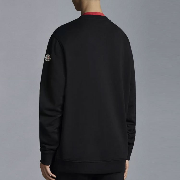 Shop モンクレール FW22 レターロゴ クルーネック スウェットシャツ ブラック H10918G00013809KR999