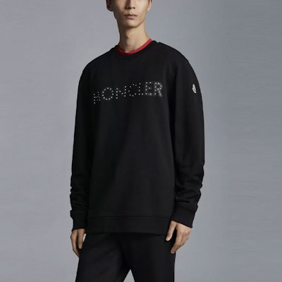 モンクレール FW22 レターロゴ クルーネック スウェットシャツ ブラック H10918G00013809KR999 Purchase モンクレール FW22 レターロゴ クルーネック スウェットシャツ ブラック H10918G00013809KR999