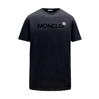 Moncler FW22 Logo Crewneck Casual Short Sleeve T-Shirt Midnight Blue . H20918C000258390T778