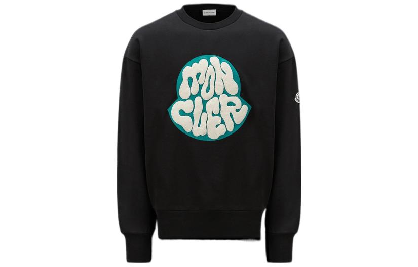 Moncler FW22 Logo Crewneck Long Sleeve Sweatshirt Black H20918G00045809KR999