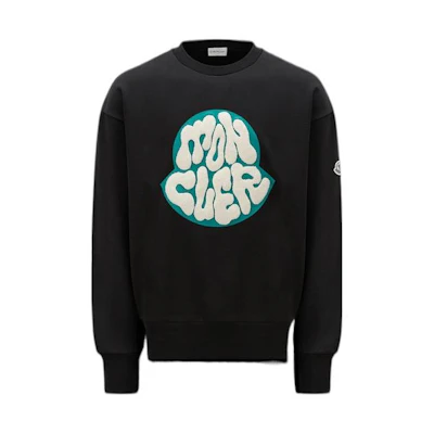 Moncler FW22 Logo Crewneck Long Sleeve Sweatshirt Black H20918G00045809KR999