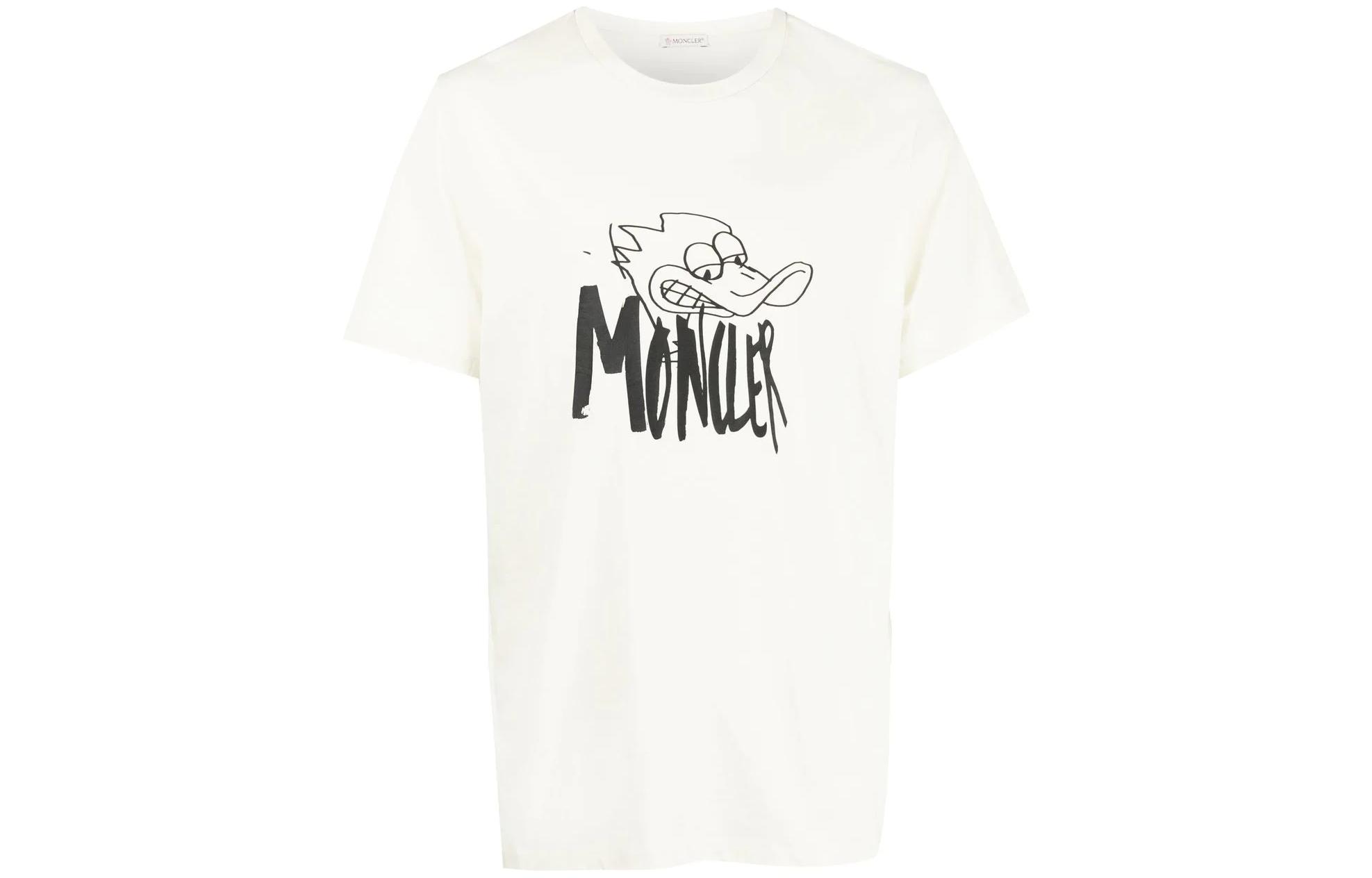 Order Moncler FW22 Logo Crewneck Short Sleeve T-Shirt  Off-White H20918C00030829H8