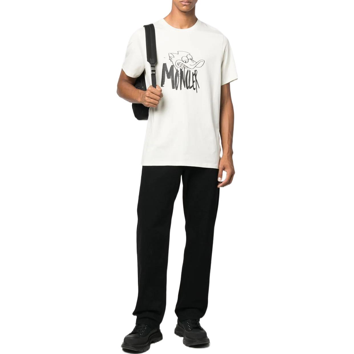 Lookbook Moncler FW22 Logo Crewneck Short Sleeve T-Shirt  Off-White H20918C00030829H8