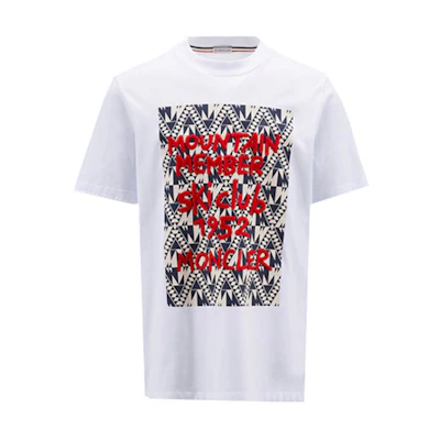 Moncler FW22 Logo Embroidered White Crewneck Casual T-Shirt H20918D000048390T001