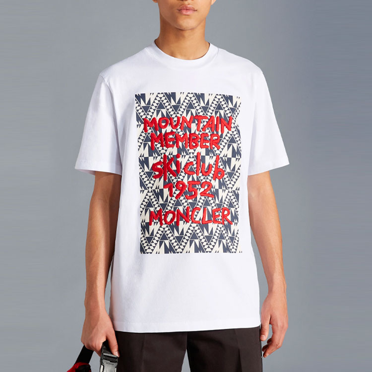 Moncler FW22 Logo Embroidered White Crewneck Casual T-Shirt H20918D000048390T001 圖 3