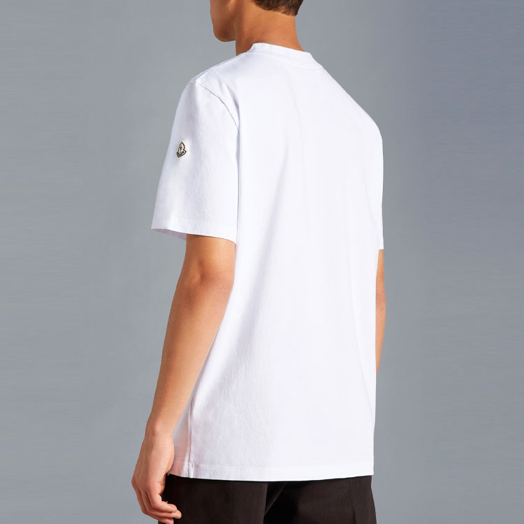 Moncler FW22 Logo Embroidered White Crewneck Casual T-Shirt H20918D000048390T001 圖 4