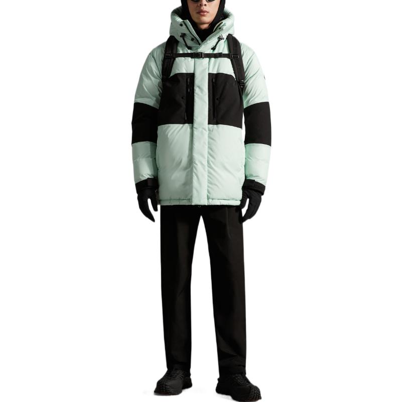 Moncler FW22 Logo Patch Colorblock Down Jacket Men’s Light Green Long Sleeve H20911A001155968E80N 圖 3
