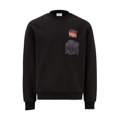 Moncler FW22 Logo Patch Crewneck Sweatshirt Black. H20918G0003780451999