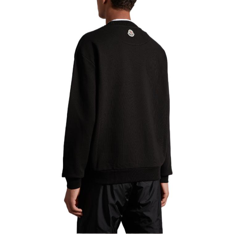 Purchase モンクレール FW22 ロゴパッチ クルーネックスウェットシャツ ブラック. H20918G0003780451999