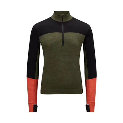 Moncler FW22 Logo Patch Half-Zip Colorblock Sweatshirt Green H20978G00013899P8P89
