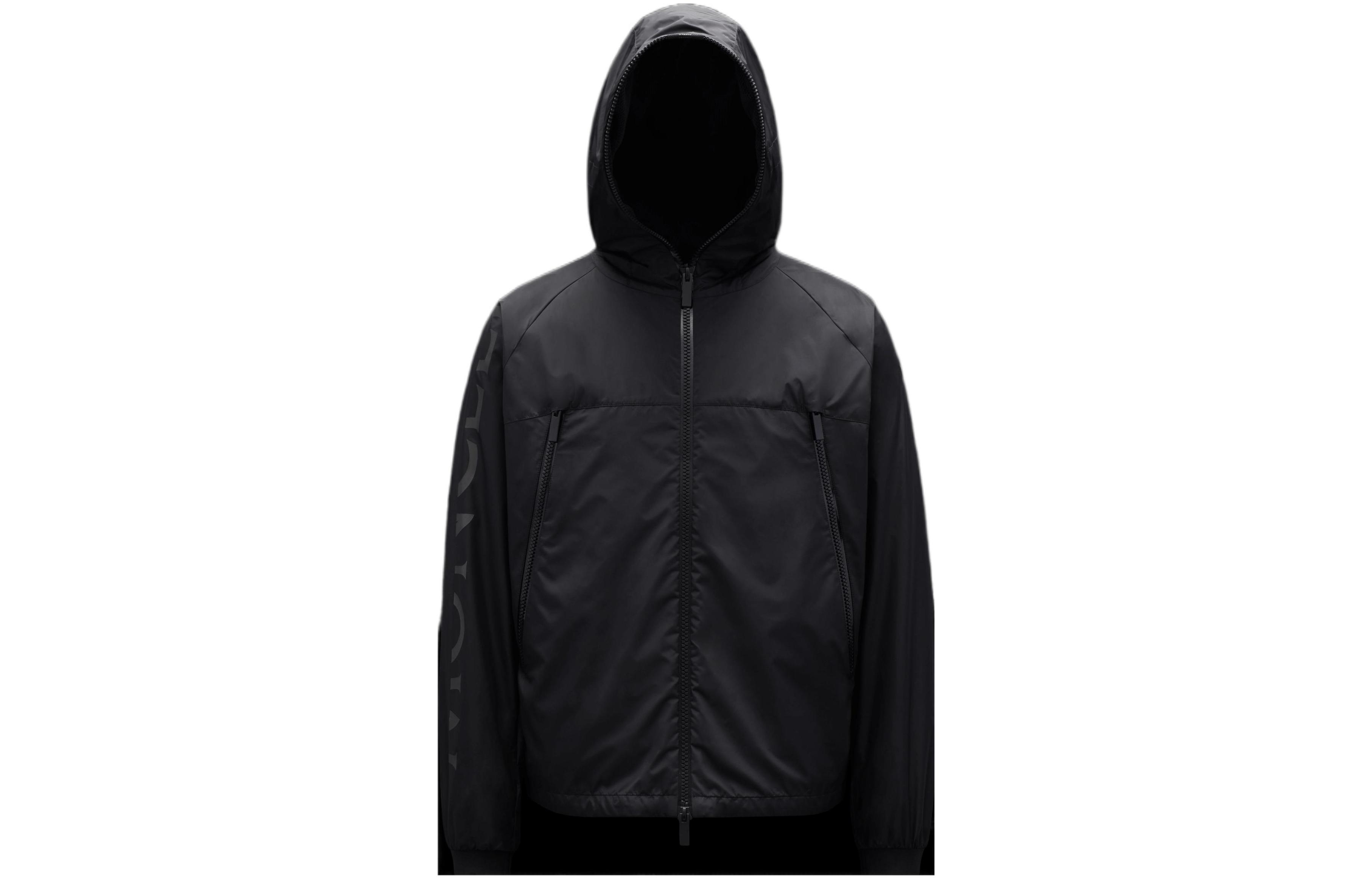 Moncler FW22 Logo Print Black Zip Hoodie Jacket H20911A0018968352999