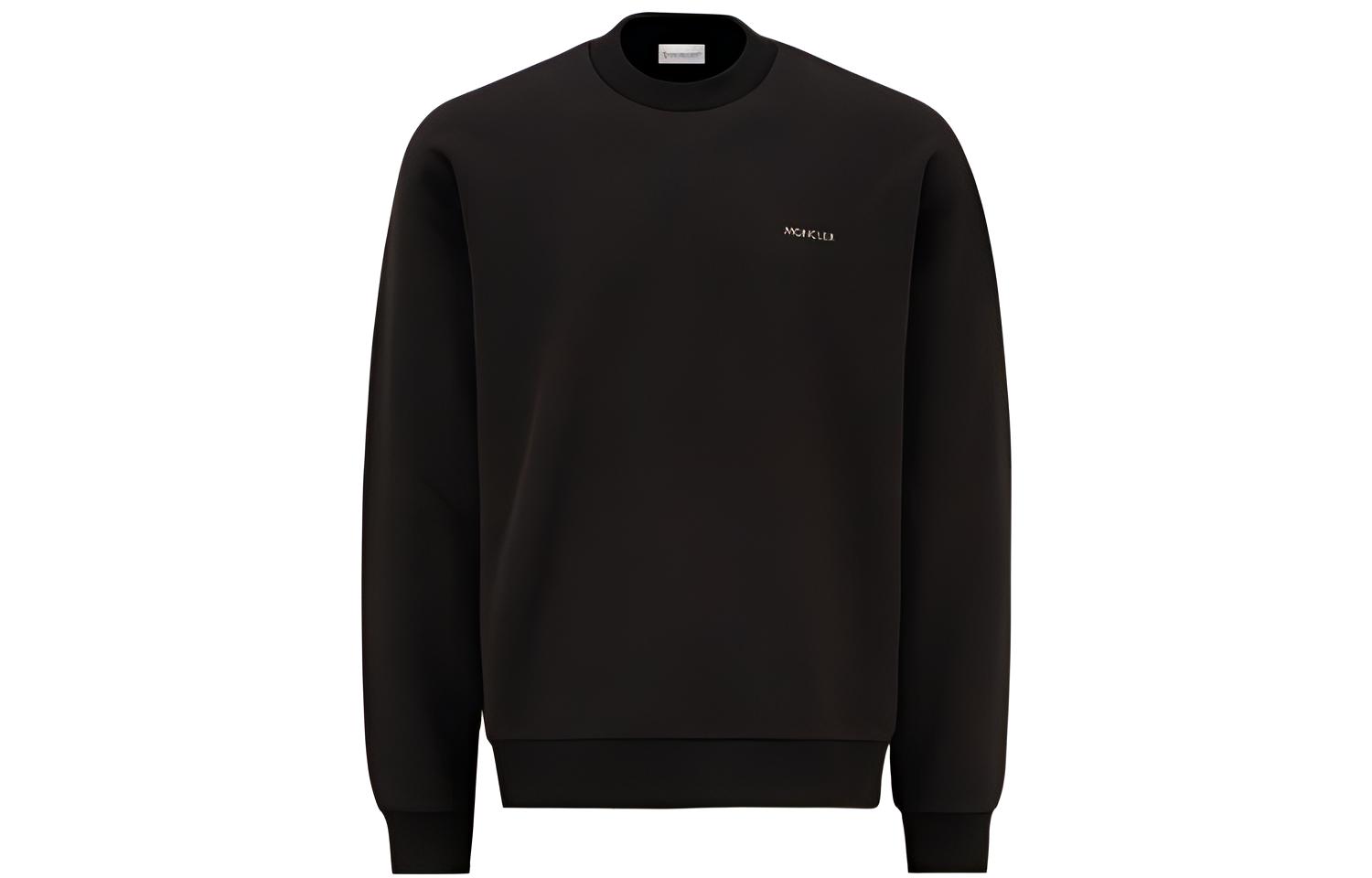 Moncler FW22 Logo Print Crewneck Pullover Sweatshirt Black H20918G0001980451999