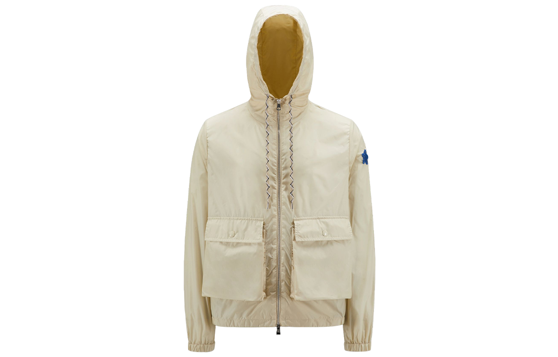 Moncler FW22 Logo Print Hooded Rain Jacket with Large Pockets for Men H20911A00150M2032207