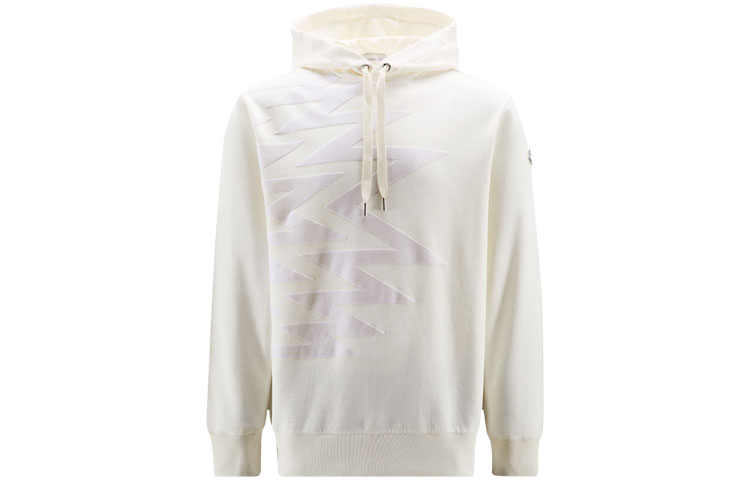 Moncler FW22 Logo Print Hoodie White Sweatshirt H20918G00007809KR032