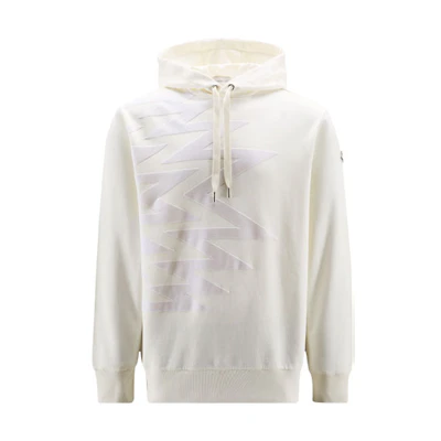 Moncler FW22 Logo Print Hoodie White Sweatshirt H20918G00007809KR032